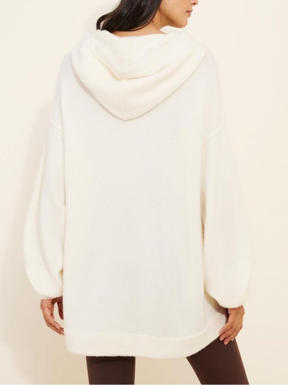 Free People Keep A Secret Cashmere Hoodie Cream Oversized Knit - Picture 2 of 6